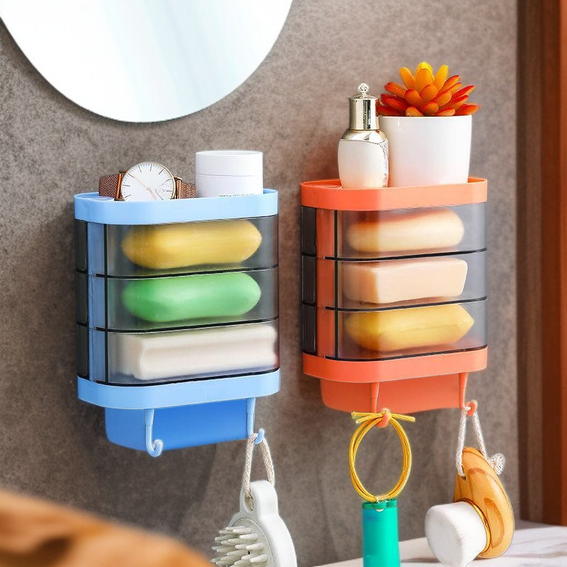 排水トレイ付き二層式ソープディッシュ