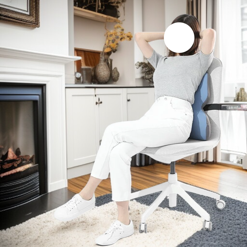 사무실용 메모리폼 허리받침 쿠션, 통기성 좋은 등받이, 버클 고정