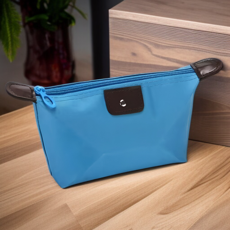 Bolsa mini impermeable para cosméticos y labiales de viaje para mujer con diseño de empanadilla