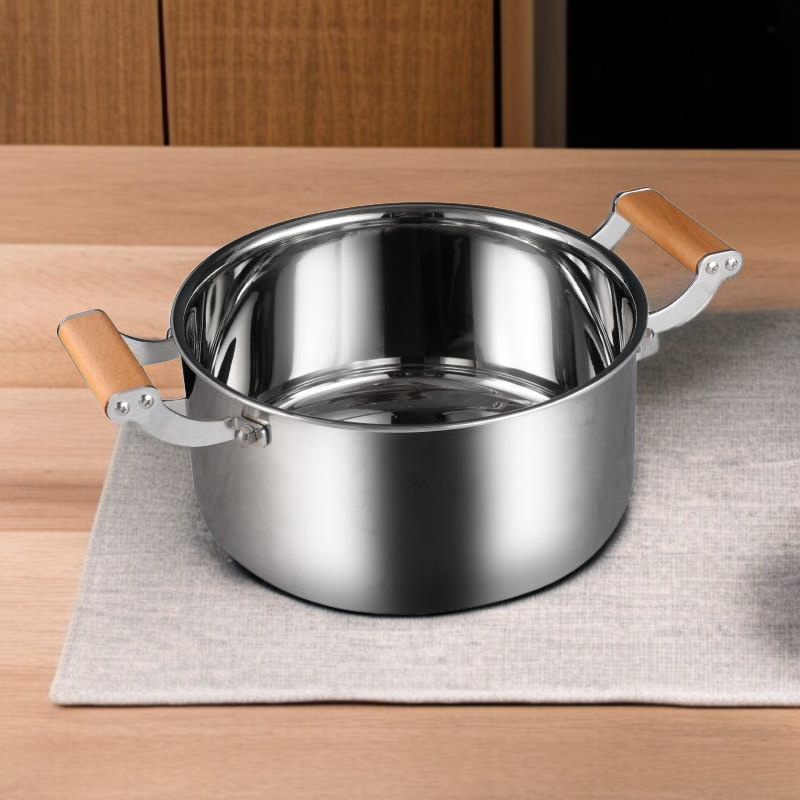316 stainless steel soup pot household large capacity double ear non-stick pot induction cooker gas 