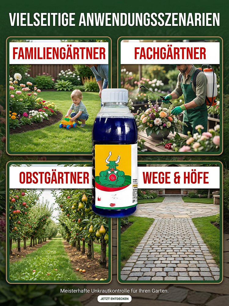 【Hochkonzentriertes Herbizid】8x schneller, wurzeltief vernichten, 100% biologisch abbaubar