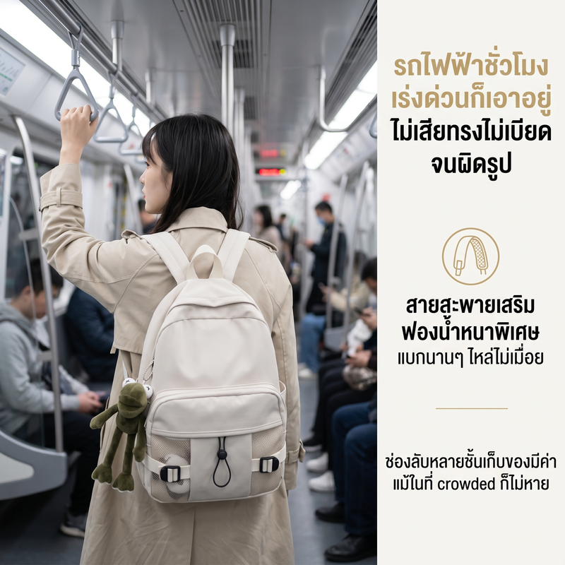 กระเป๋าเป้ผู้หญิงสไตล์เกาหลีสำหรับนักเรียนมัธยมต้นและมัธยมปลาย