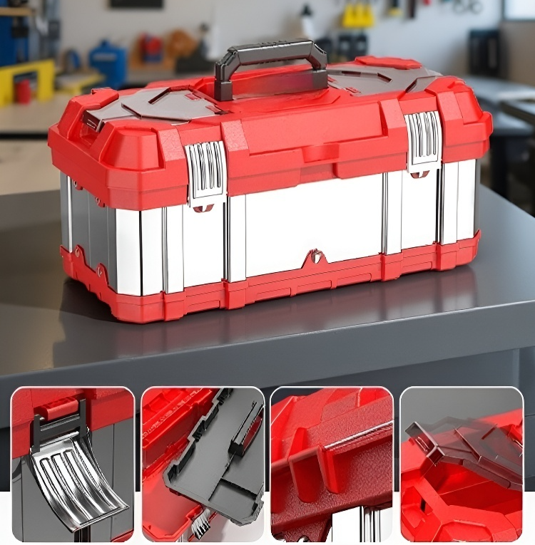 Industrial grade stainless steel tool chest with lock