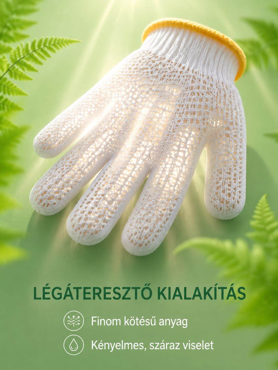 Pöttyözött munkavédelmi kesztyű részletes nézet