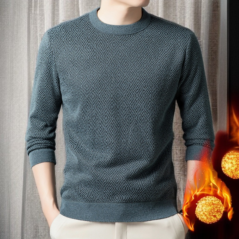 남자 추동 자카드 스웨터 남 기모 니트 레깅스 남자 니트 자카드 니트 레깅스