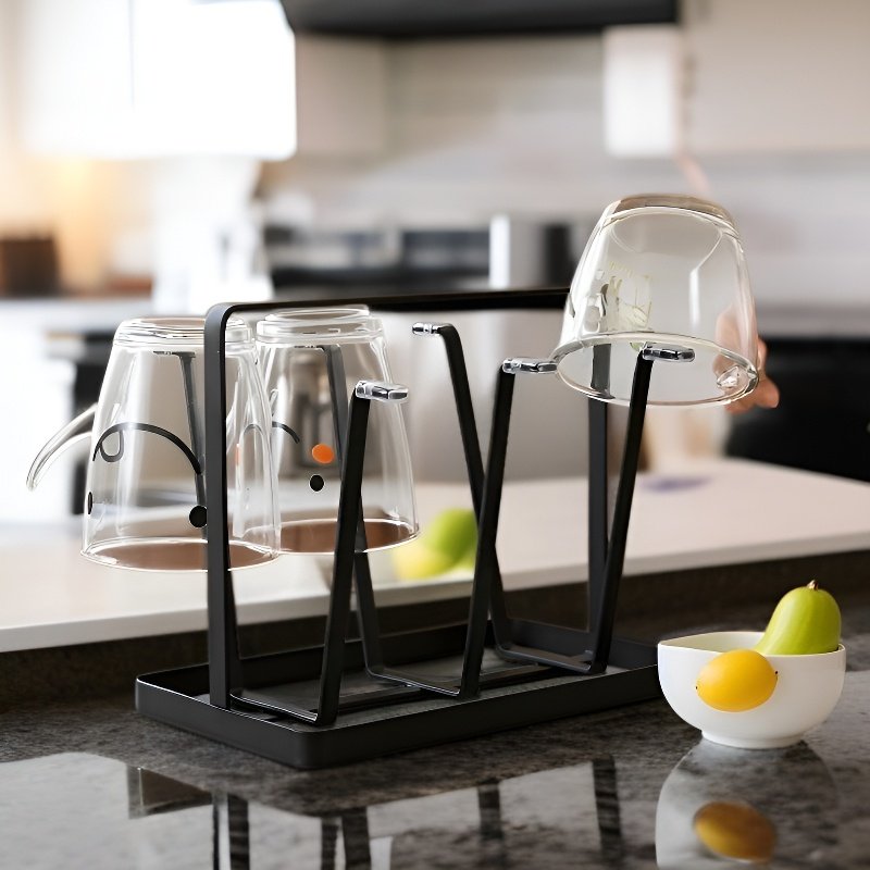 رف تخزين الأكواب المنزلية