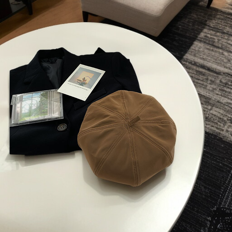 和風マットレザーの秋冬用ペインターハット（女性用）