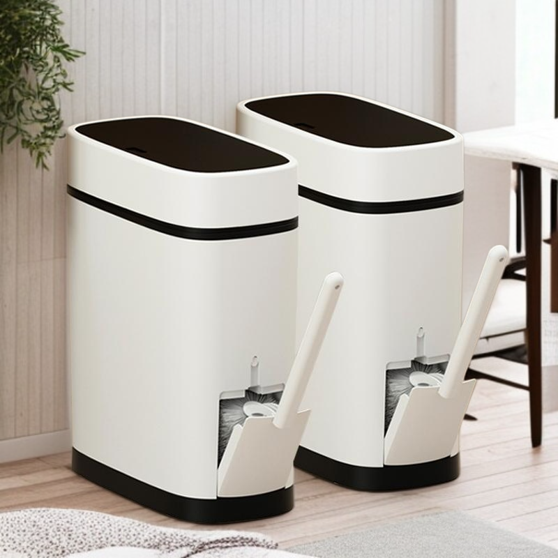 家庭用プッシュ式トイレゴミ箱 防臭蓋付きトイレットペール