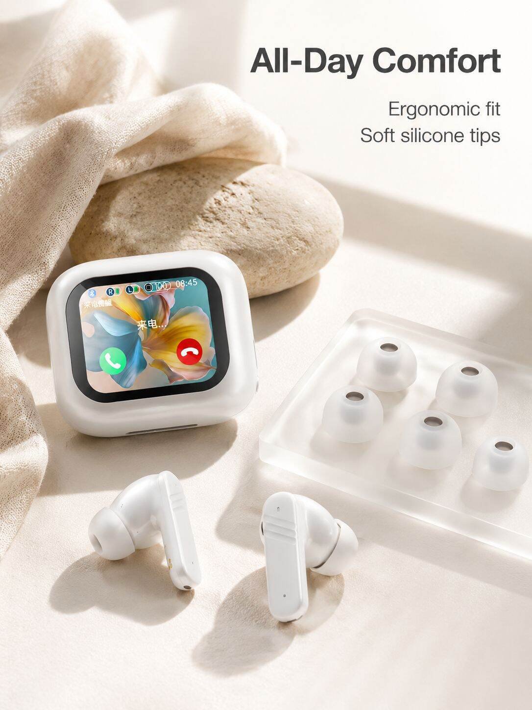 Bluetooth Earbuds Wireless Touchscreen Noise Cancelling In-Ear Multifunctional