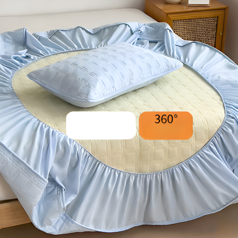 Thick Quilted Mattress Protector, Single Layer, Breathable, Stain Guard Fitted Sheet, All Seasons