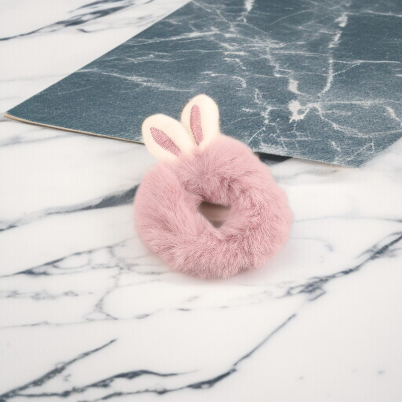 兔耳朵毛絨發圈