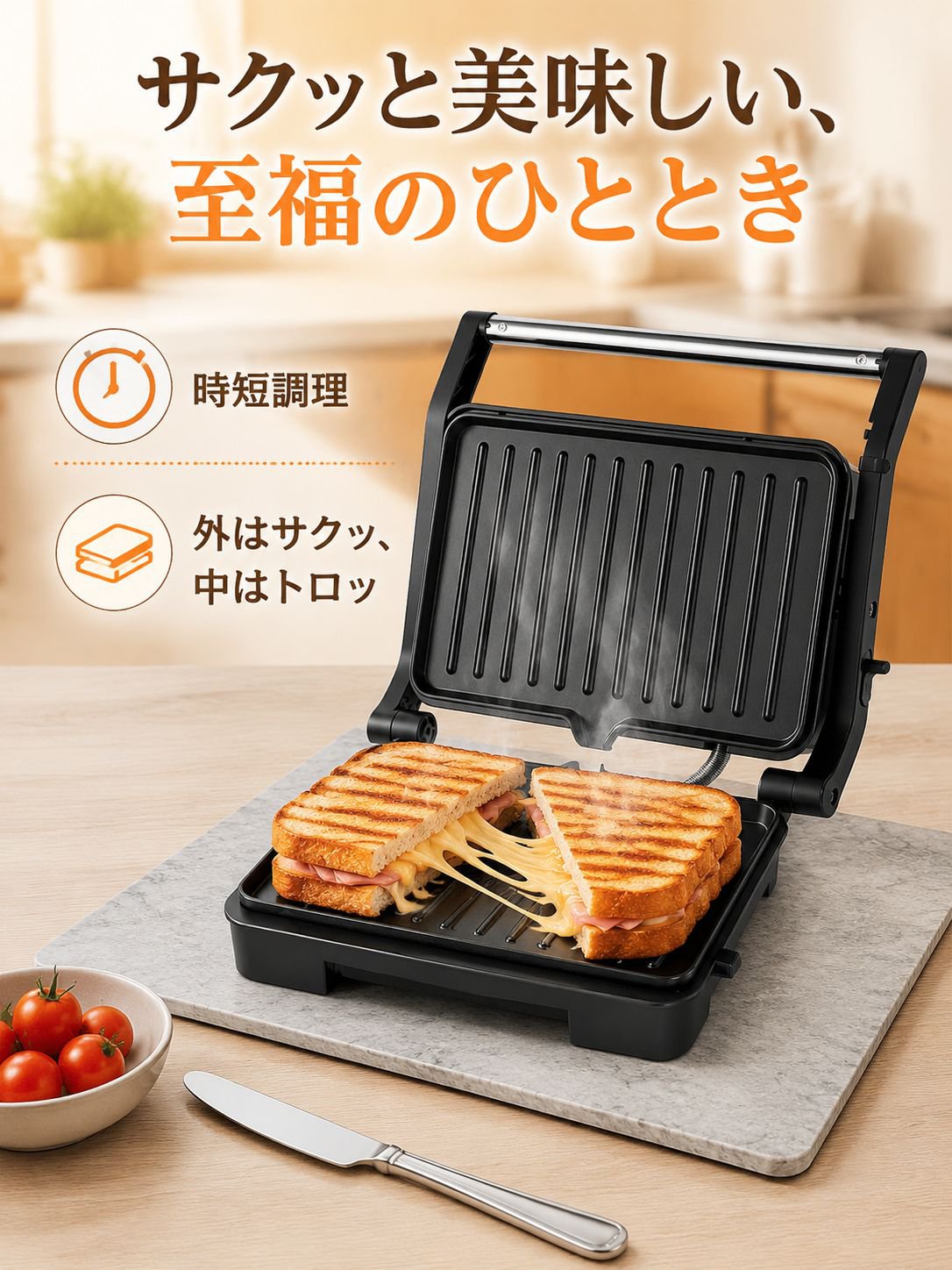 ポータブルサンドイッチ朝食メーカー