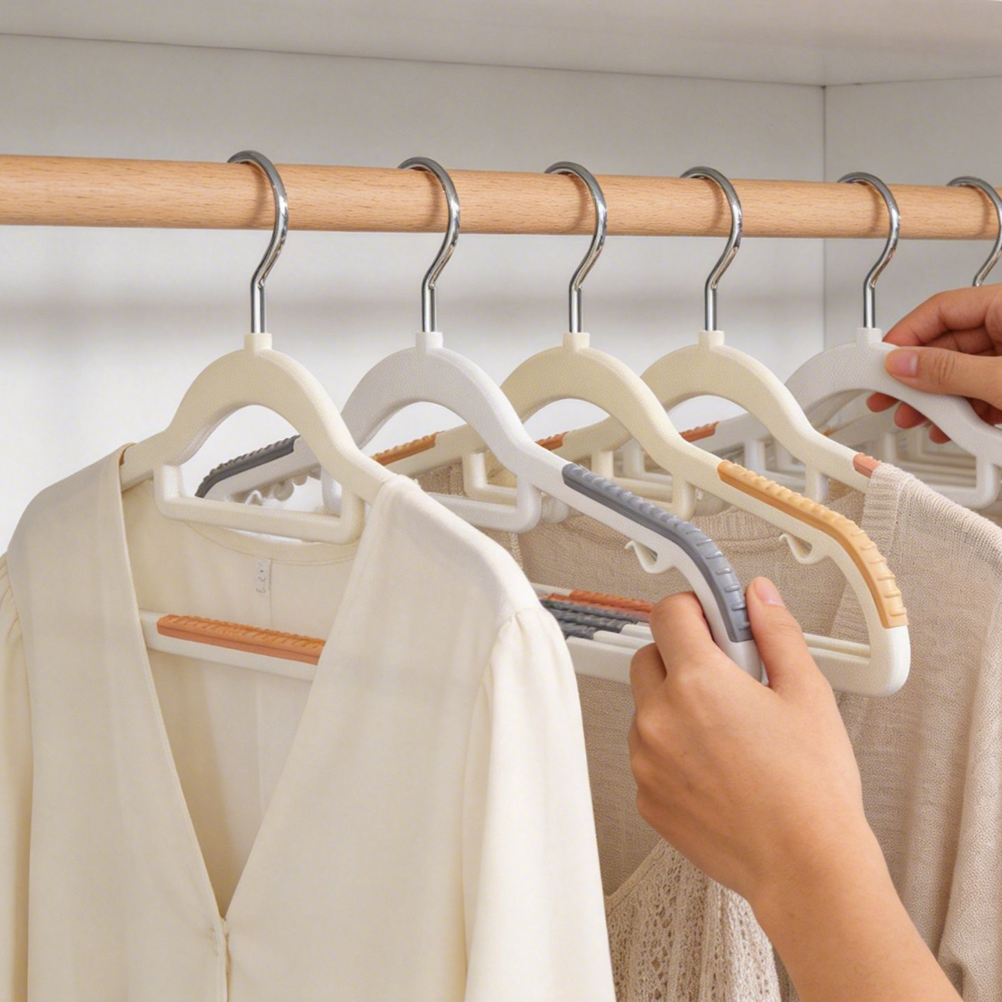 Anti-slip hanger design preventing clothes from falling