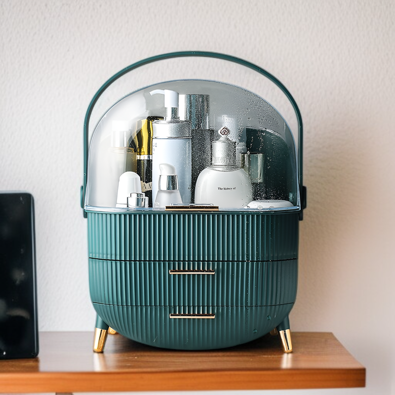 Large Capacity Dustproof Waterproof Makeup Storage Box with Lid