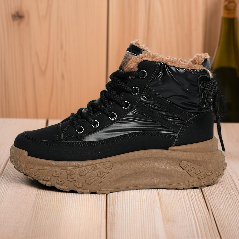 加絨高幫防風厚底鞋