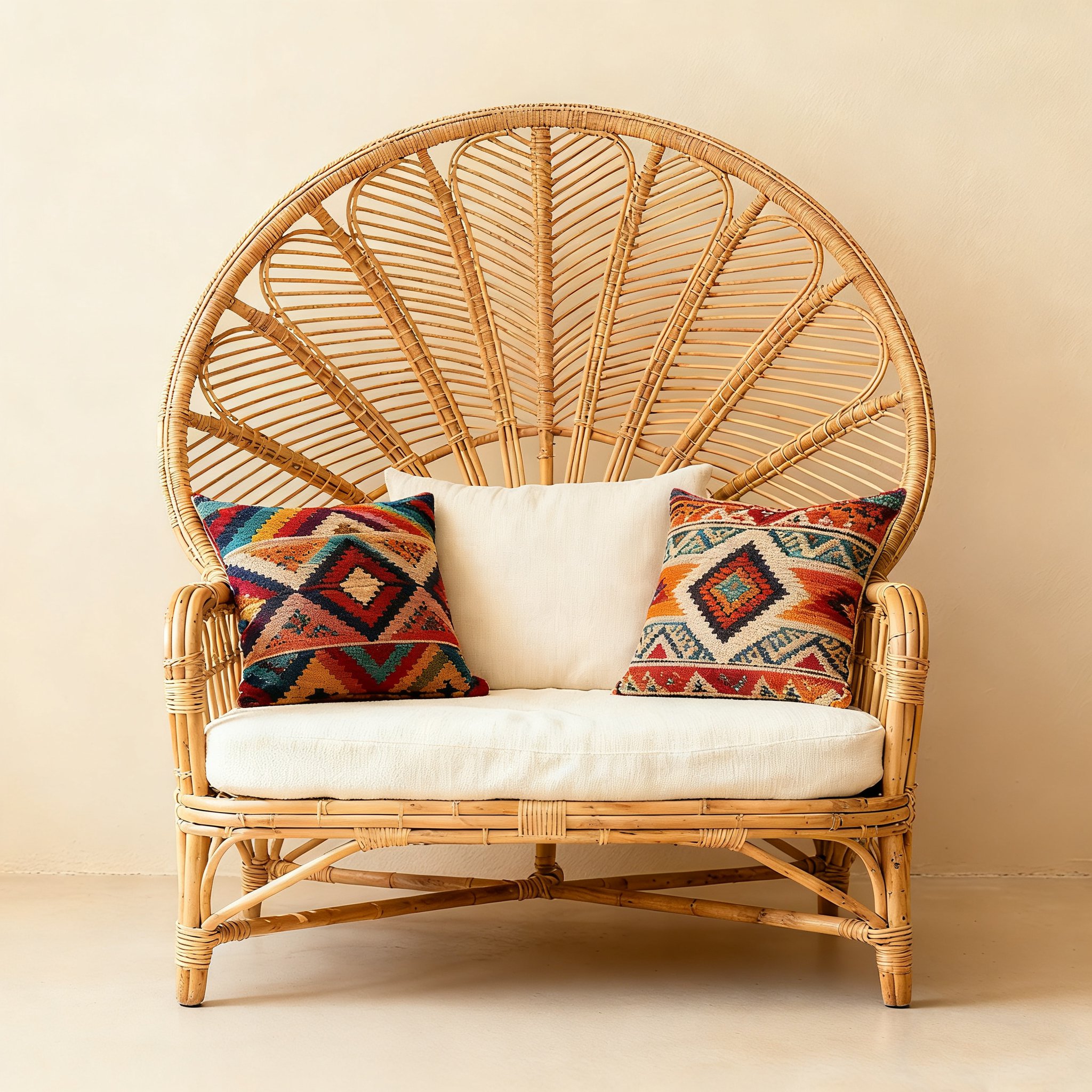 โซฟาเดี่ยวไม้ไผ่สานแบบแฮนด์เมด