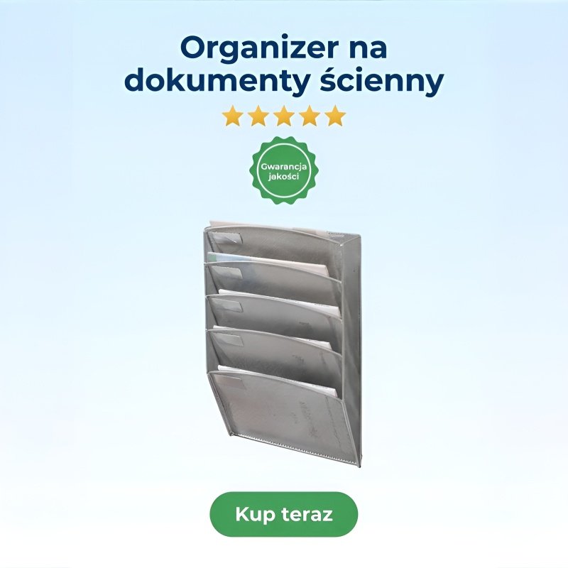 Stojak na dokumenty montowany na ścianie