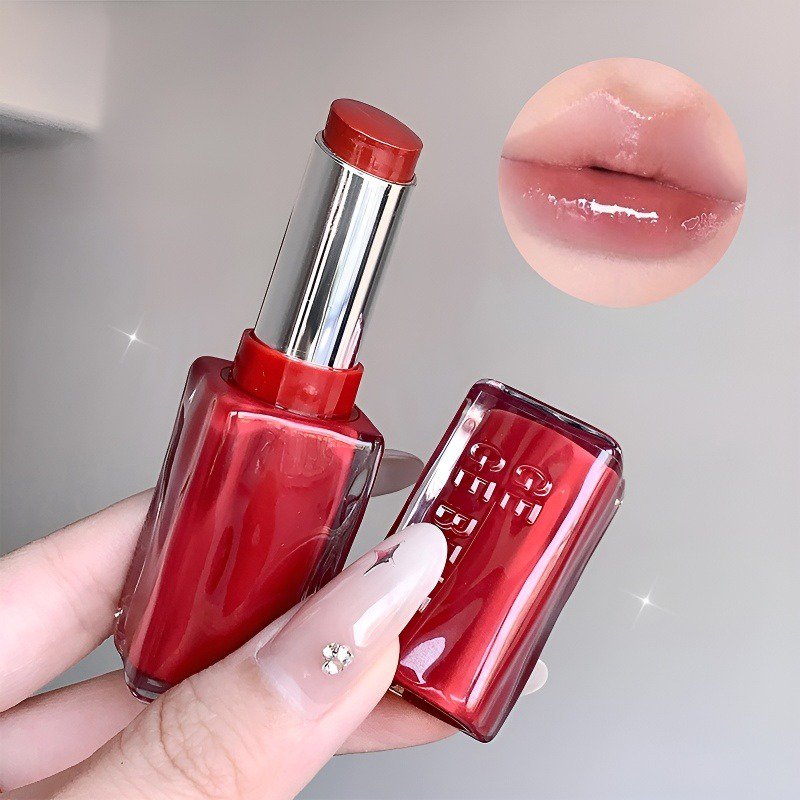 Lápiz labial lindo transparente de alto brillo