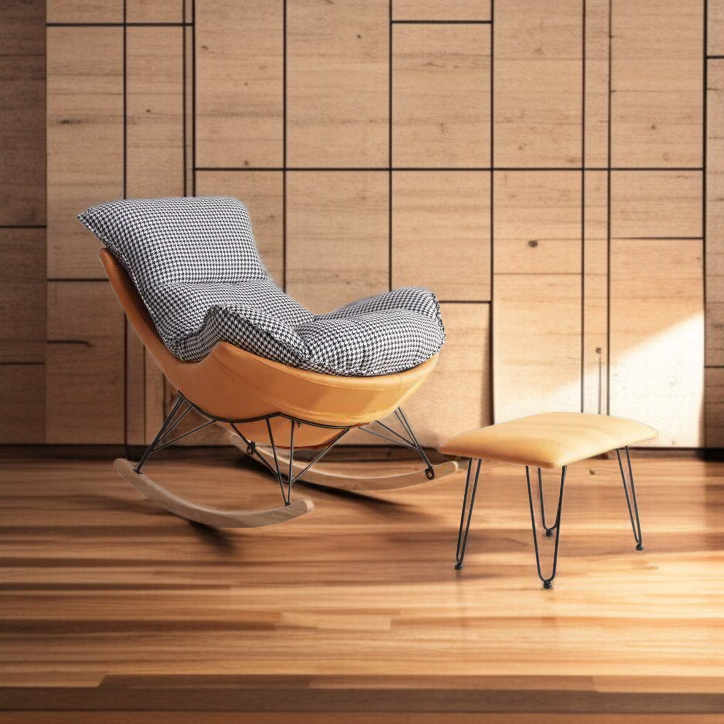 Living Room Balcony Lazy Rocking Chair Nordic Style Nap Leisure Recliner