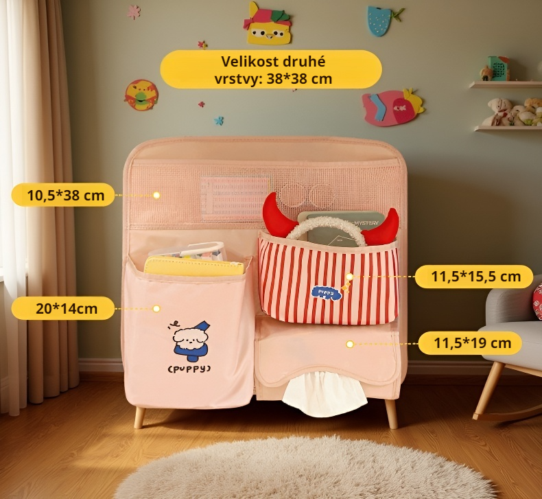 Praktická taška za dveře na kosmetiku a doplňky