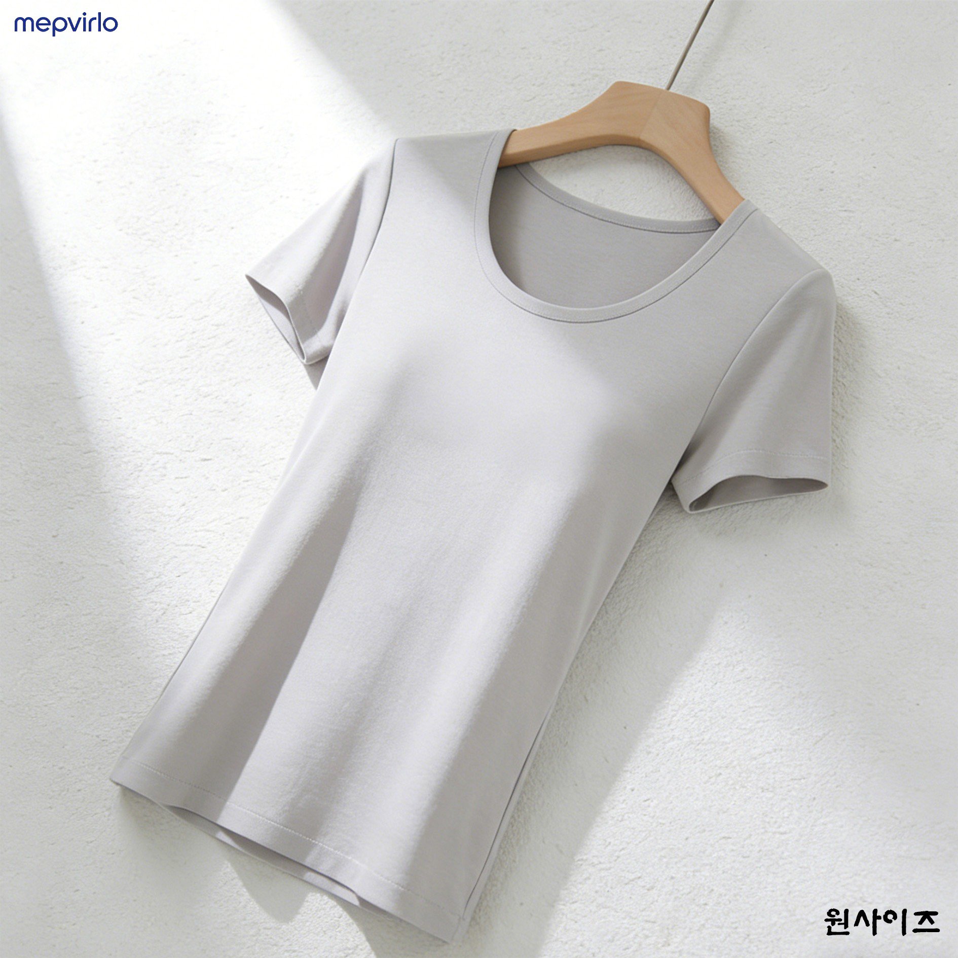 여성용 데일리 U넥 티셔츠