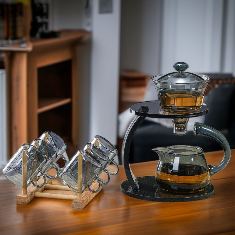 Elegant transparent glass tea set for modern homes
