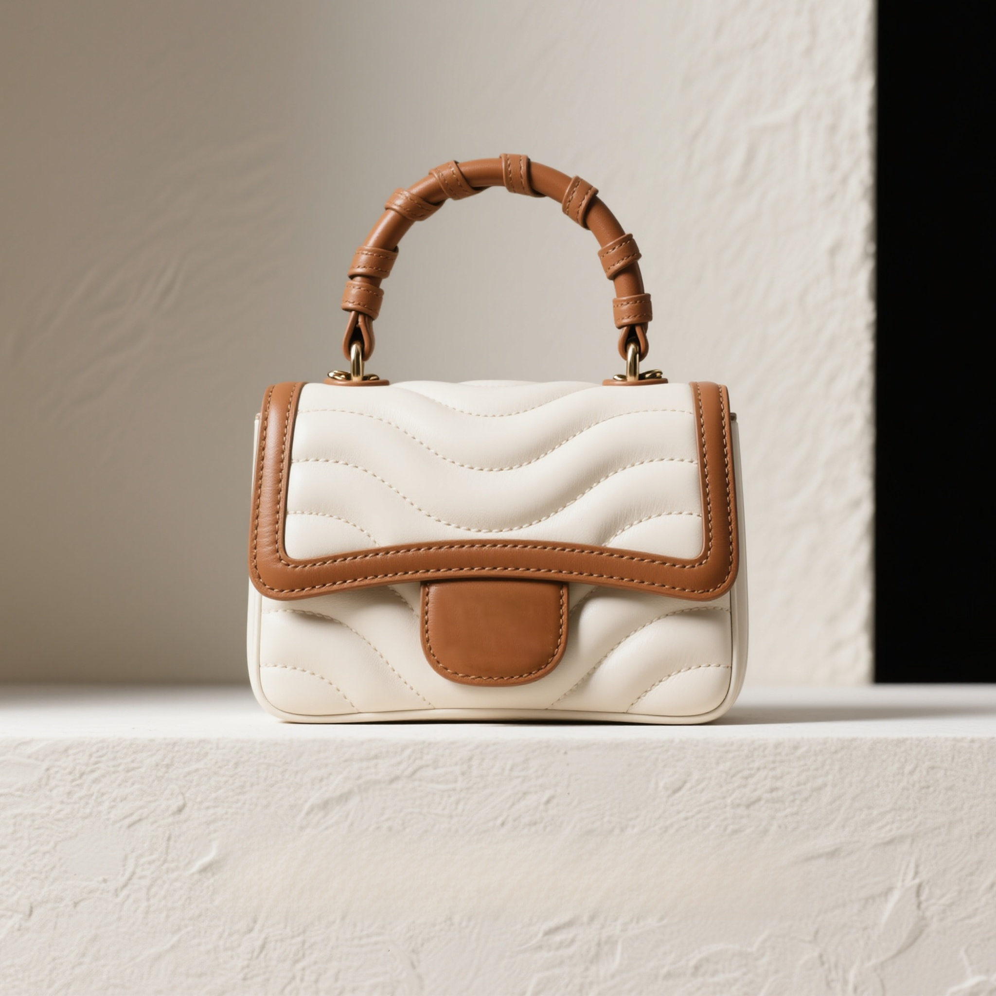 กระเป๋าถือเย็บลายต่อสีสุดหรู