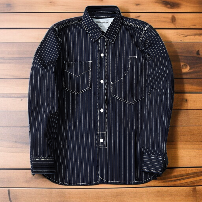 インディゴウエスタンシャツ、ストライプシャツ、アメリカーナデニムワークシャツ