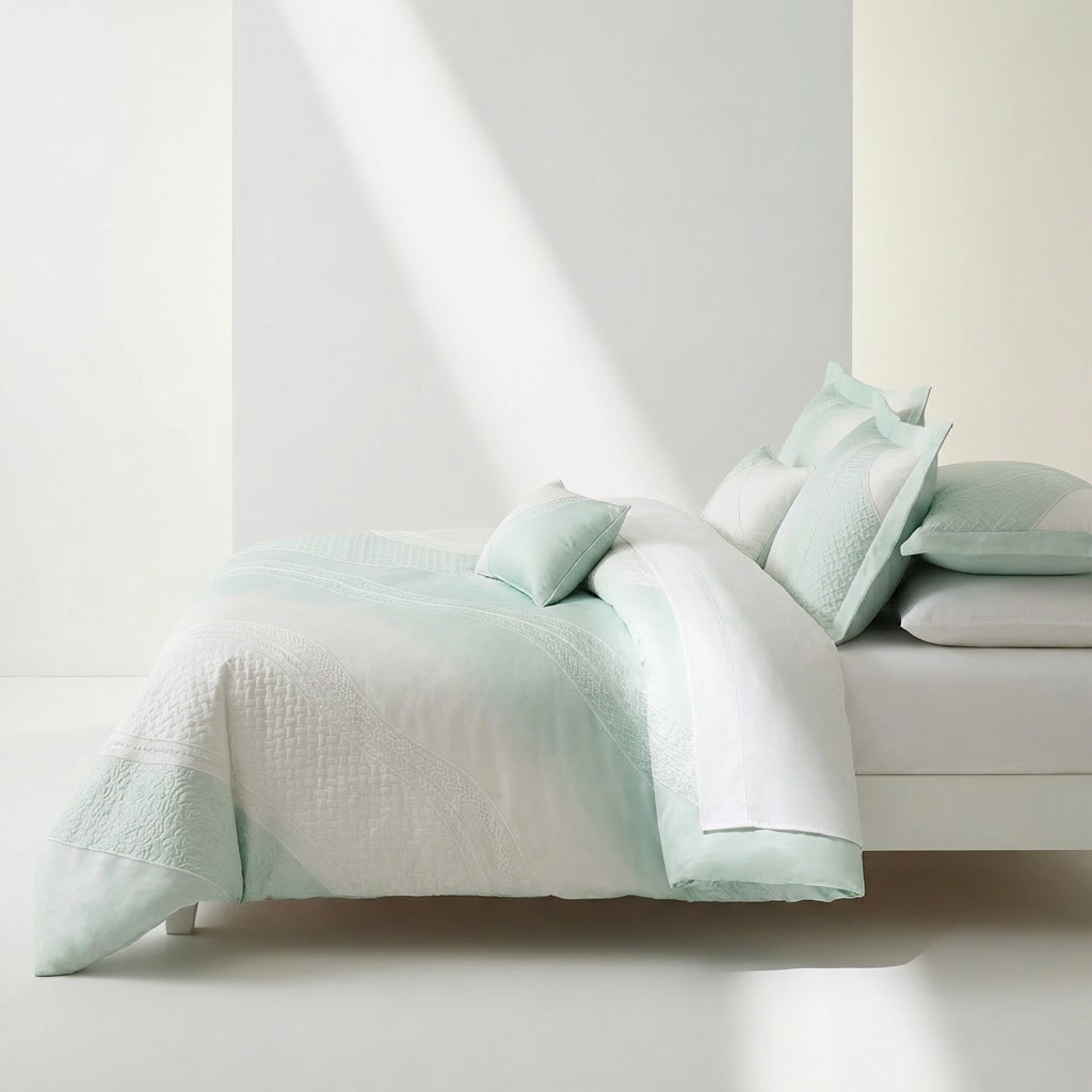 Juego de cama de cuatro piezas estilo minimalista