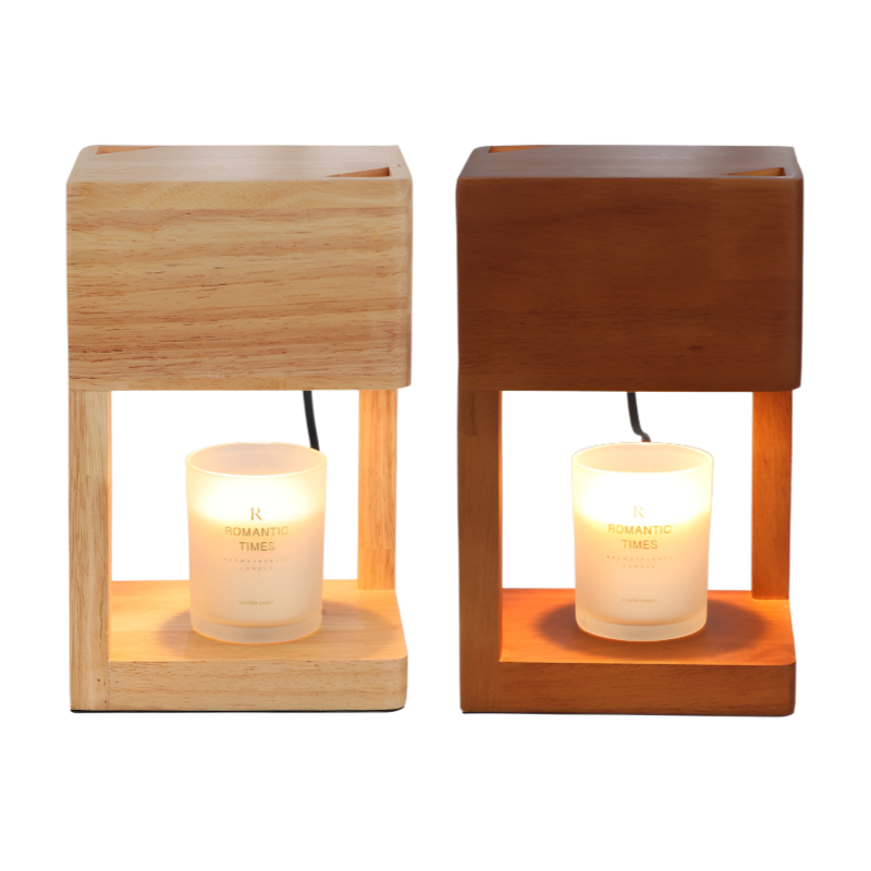 Einfache Aromatherapie-Lampe Wachslampe Duft ätherisches Öl Kerzenlampe Schlafzimmer Nachttisch Holz