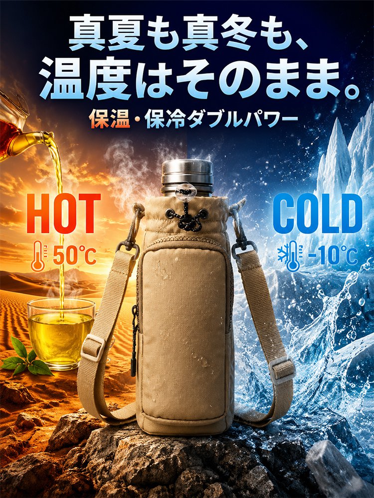 軽量・便利な斜め掛け保温ペットボトルバッグ