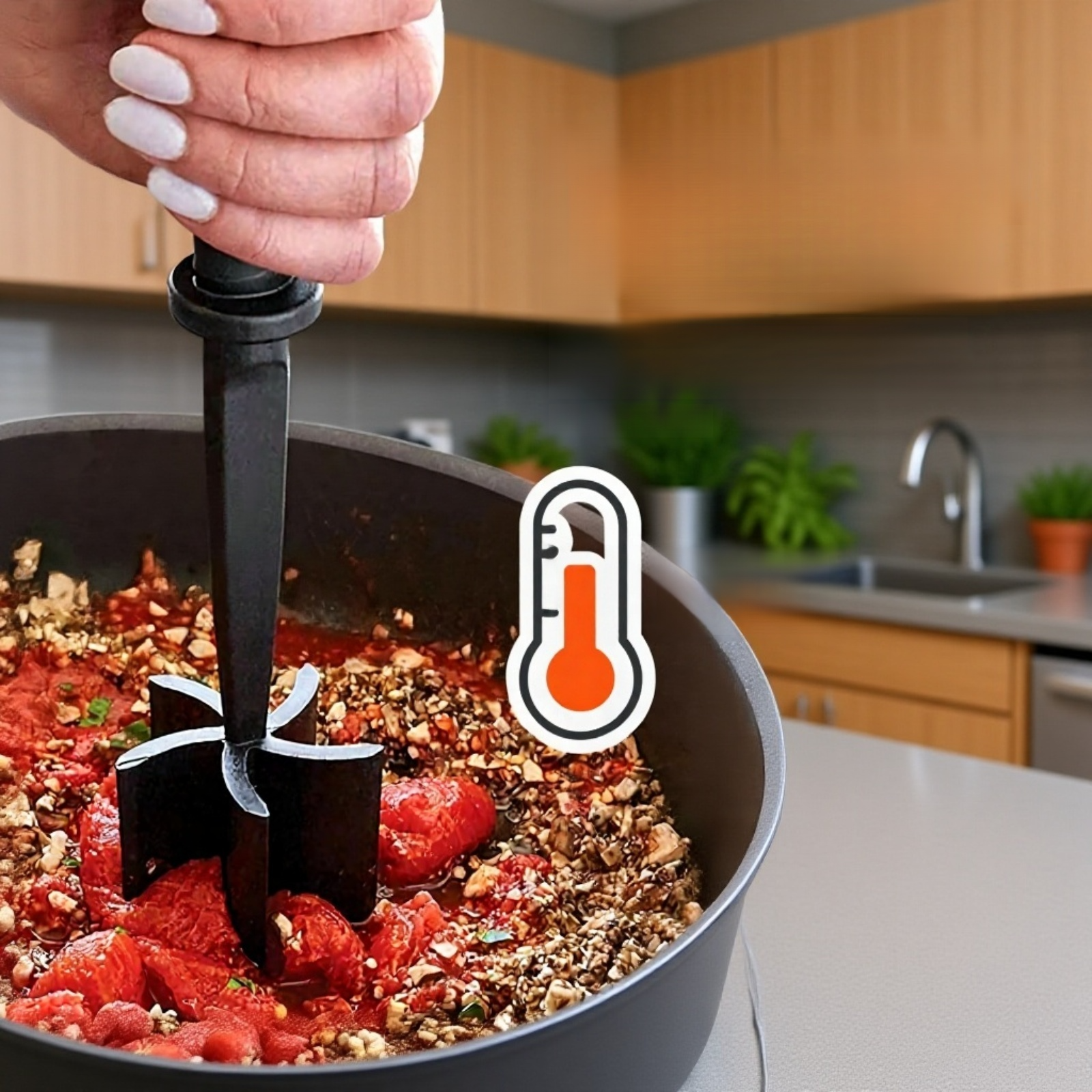 肉切り機の高品質な刃のクローズアップ