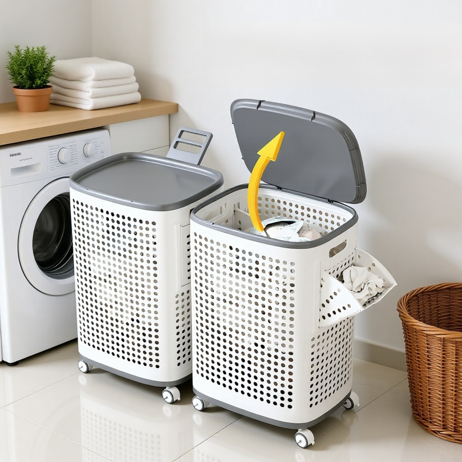 Durable and stylish toilet clothes storage basket