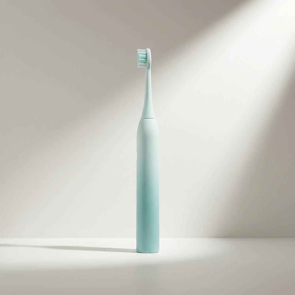 電動歯ブラシ本体と付属ブラシヘッド