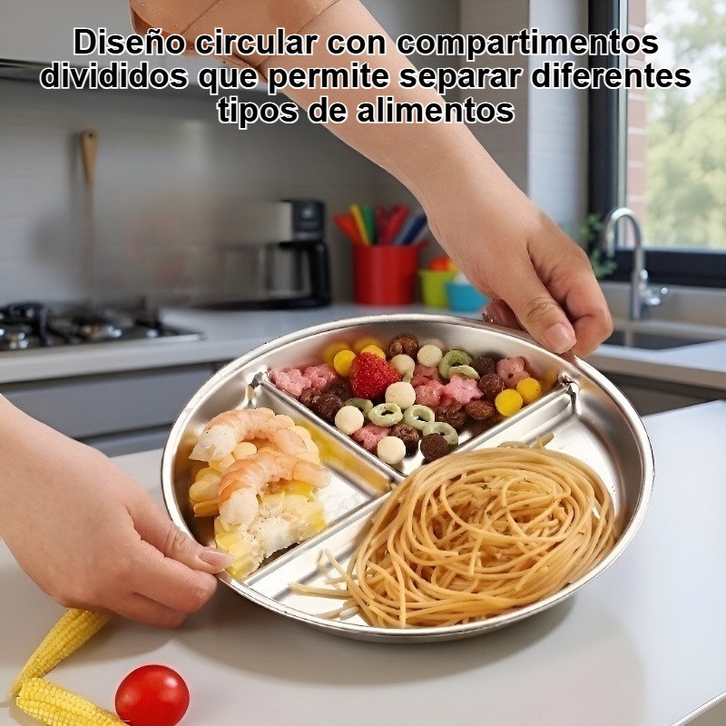 Comidas en porciones divididas circulares
