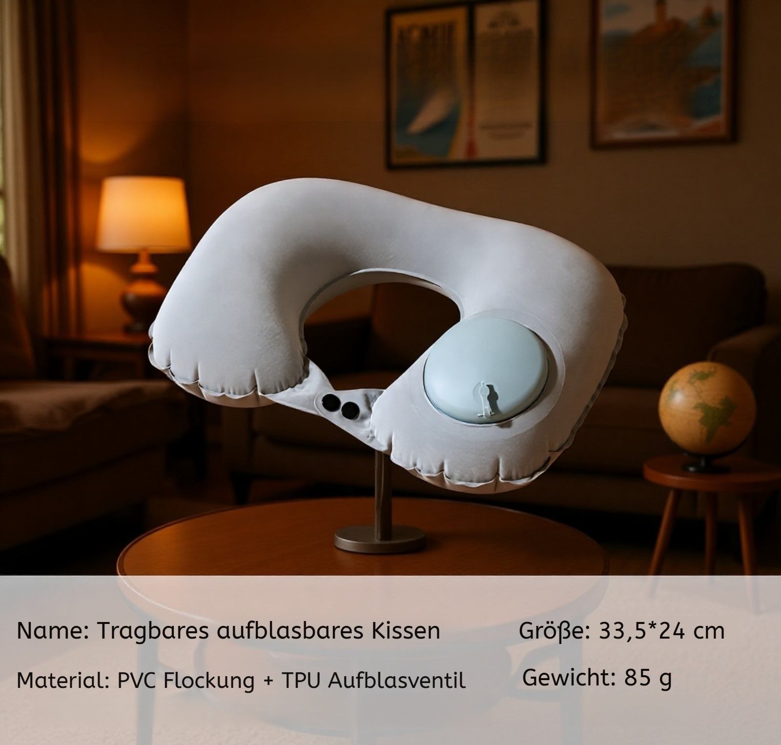 U-förmiges Kissen für entspanntes Schlafen unterwegs