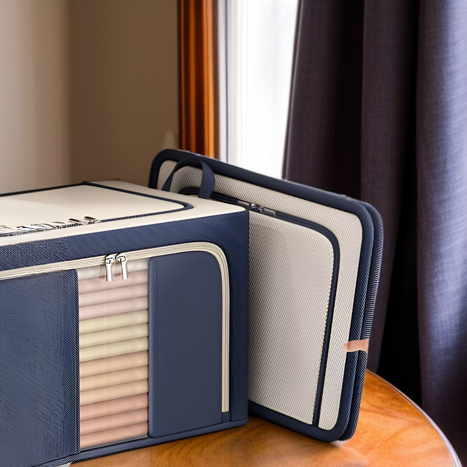 持ち運びやすいハンドル付き収納ケース