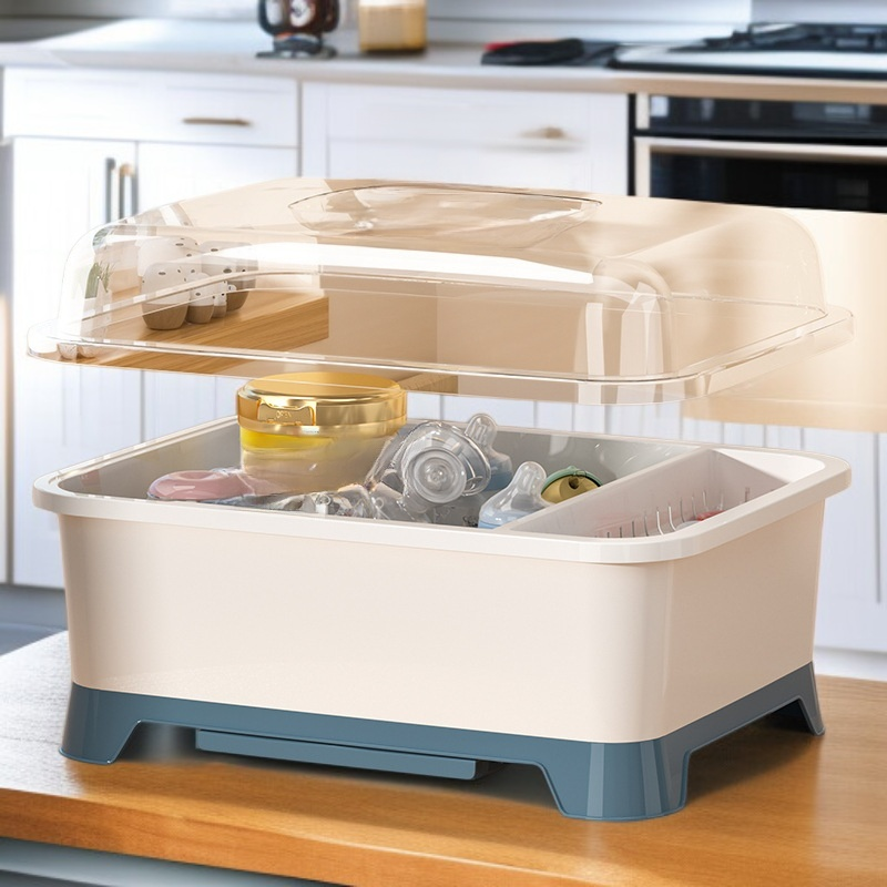 Covered Multi-Purpose Utensil Organizer Kitchen Draining Shelf