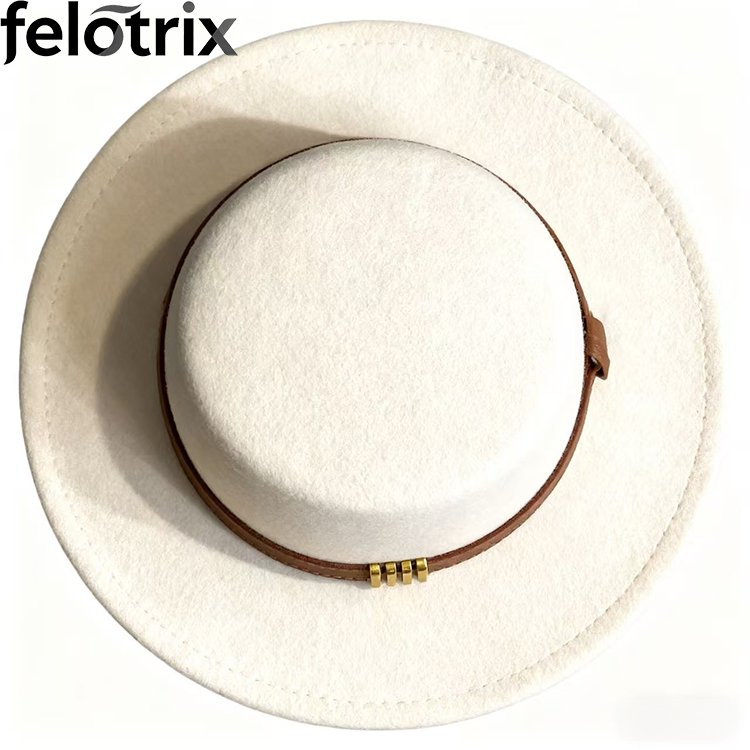 หมวกทรงแบนสไตล์ฝรั่งเศสทำจากขนสัตว์พร้อมขอบเข็มขัดสำหรับผู้หญิง ฤดูใบไม้ร่วงและฤดูหนาว