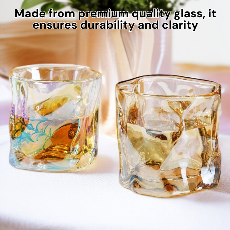 Summer Twist Glass Cup - Unique Shaped Whiskey and Water Tumbler