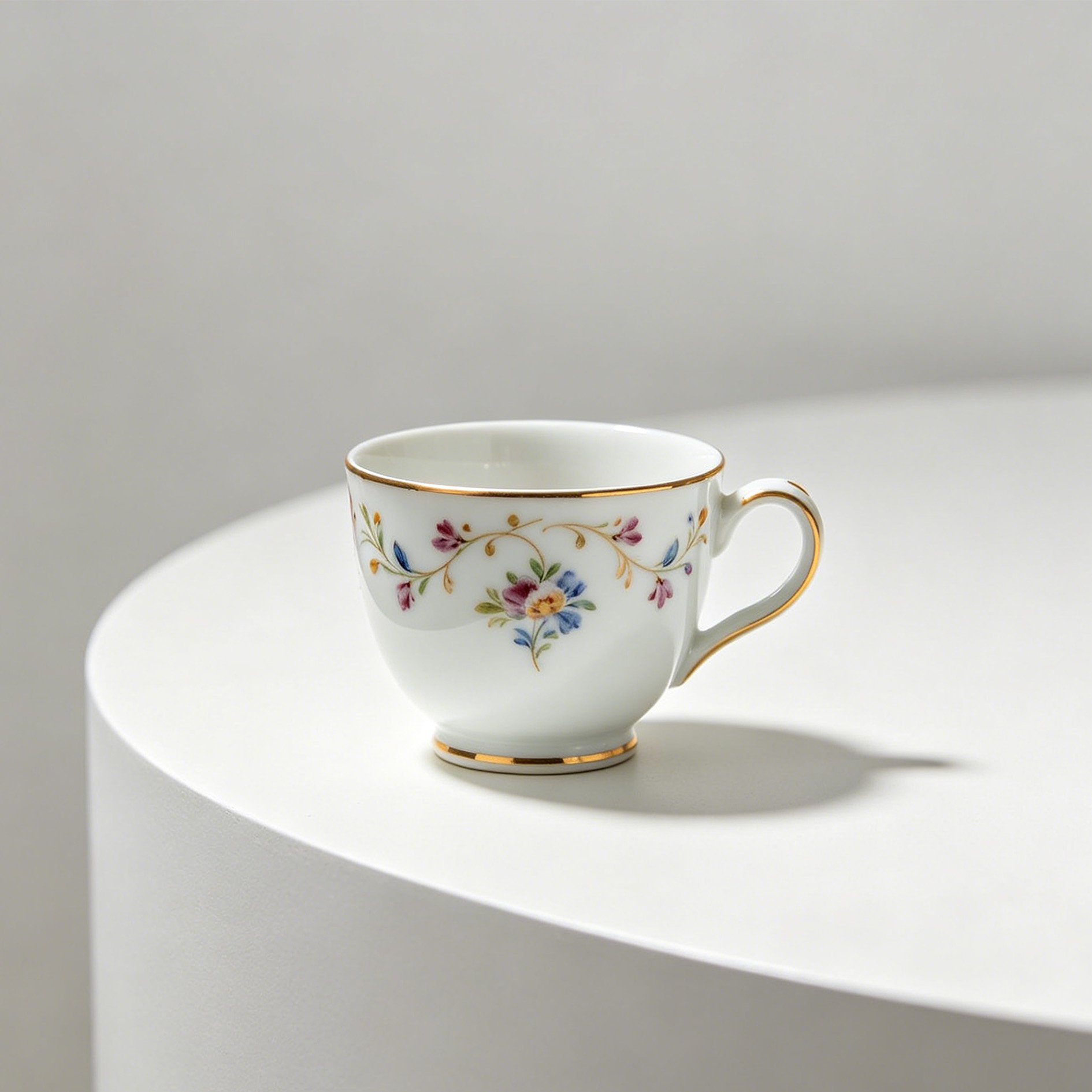 Meissen handbemalte kleine Porzellan-Kaffeetassen (4er Set)