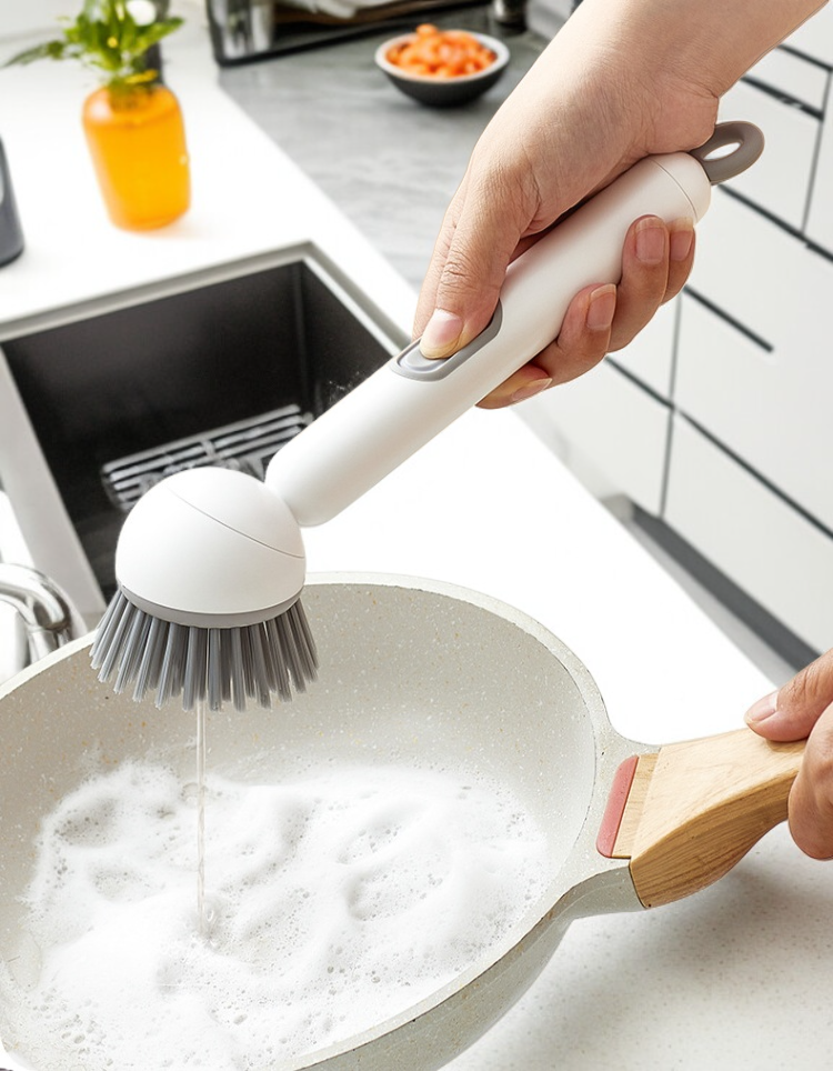 긴 손잡이 회전 주방 브러쉬로 냄비 세척