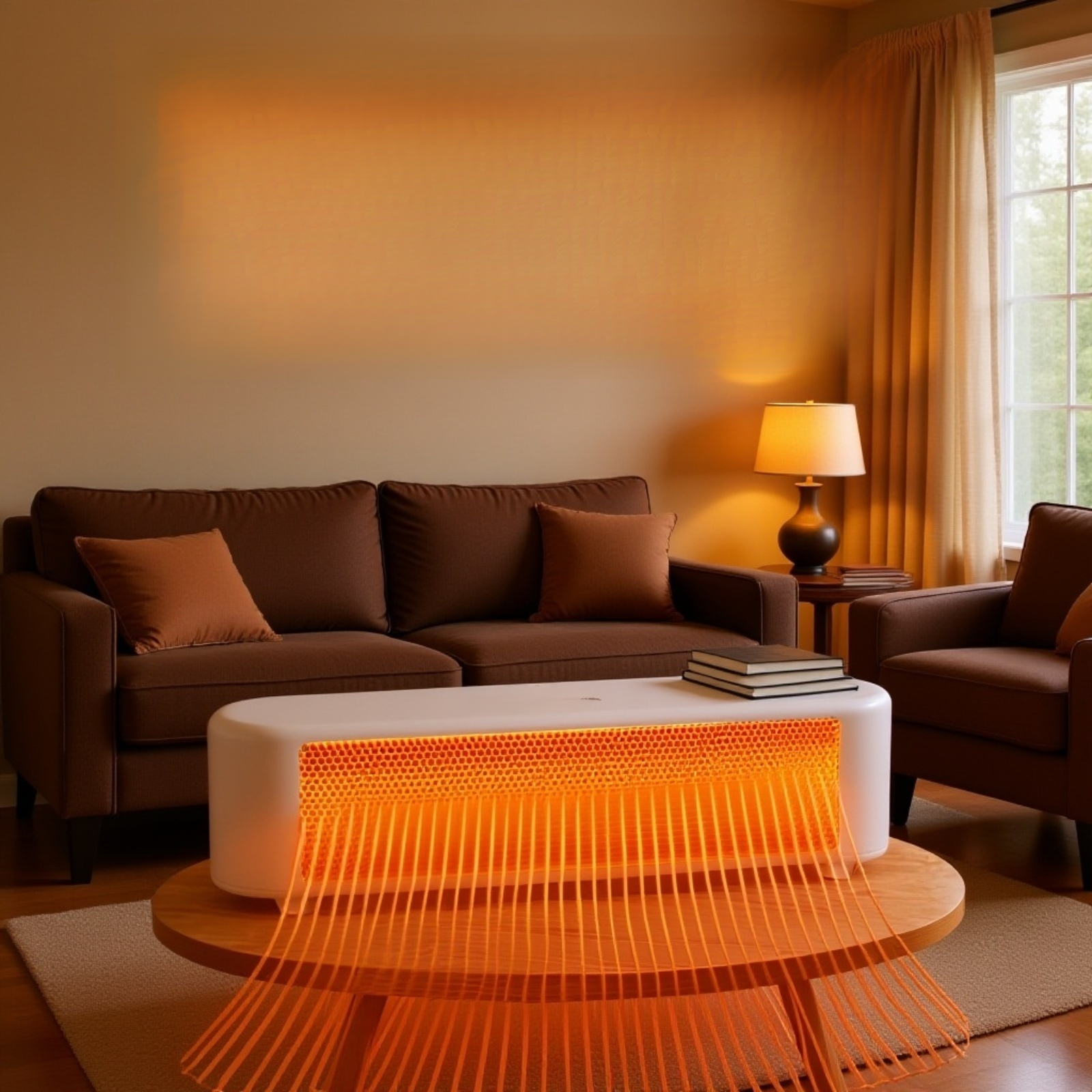 デスク上に置ける小型ヒーターの使用シーン