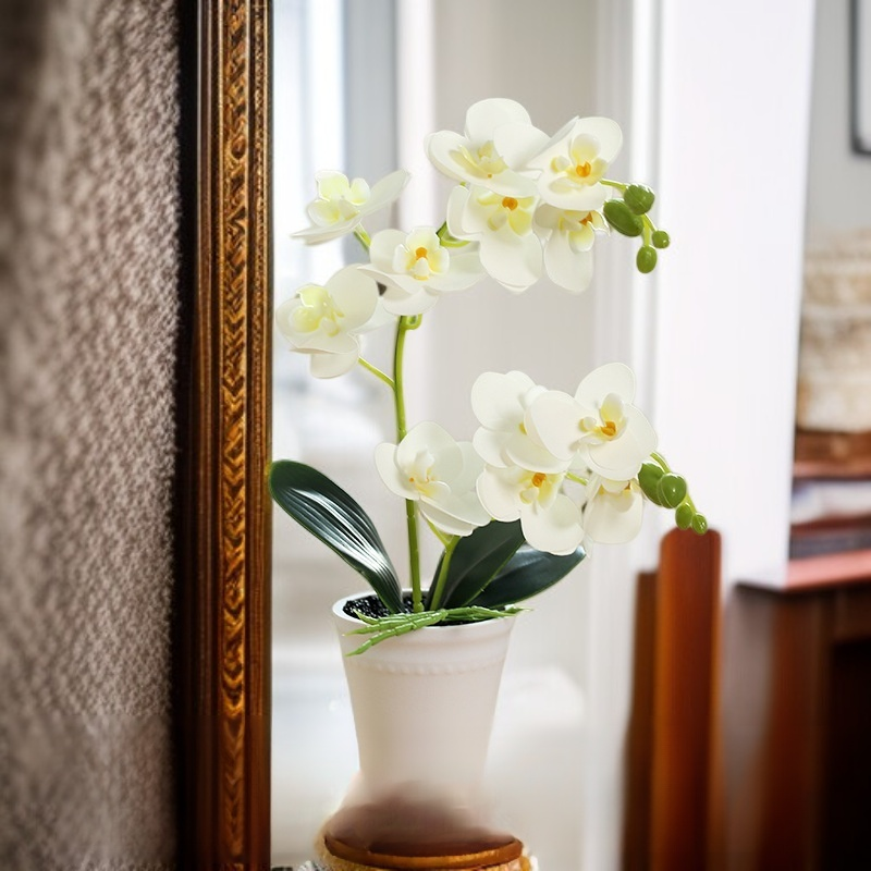 蝴蝶蘭盆景仿真花優雅家居擺設