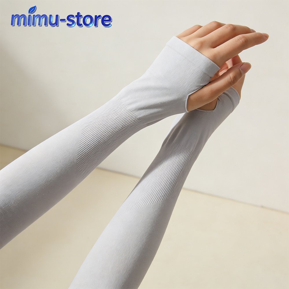 ปลอกแขนกันแดดผ้าไหมน้ำแข็ง ป้องกันรังสียูวี (4 คู่)