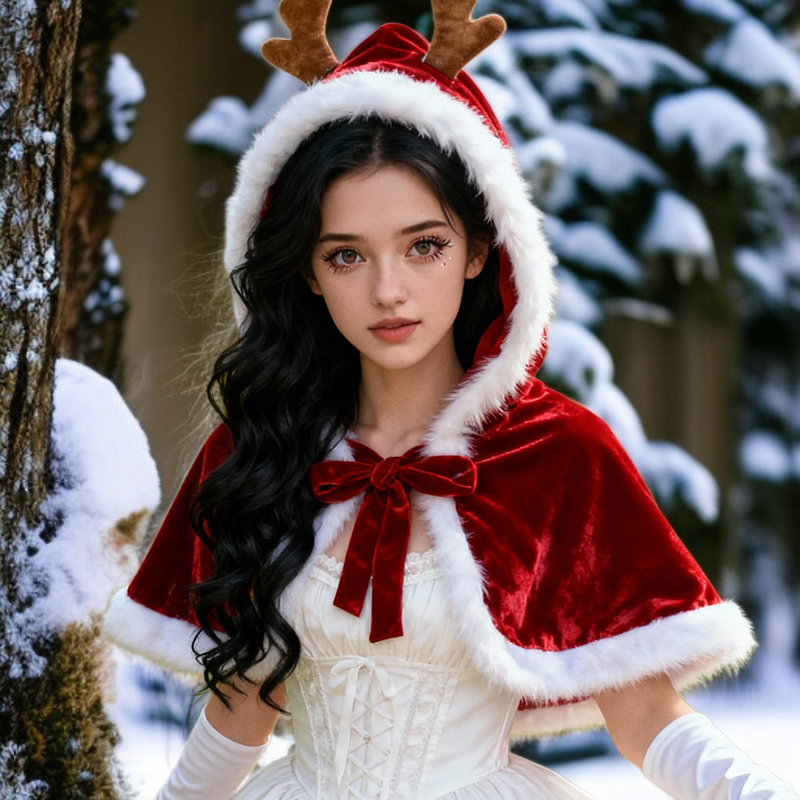 크리스마스 순록 뿔 망토