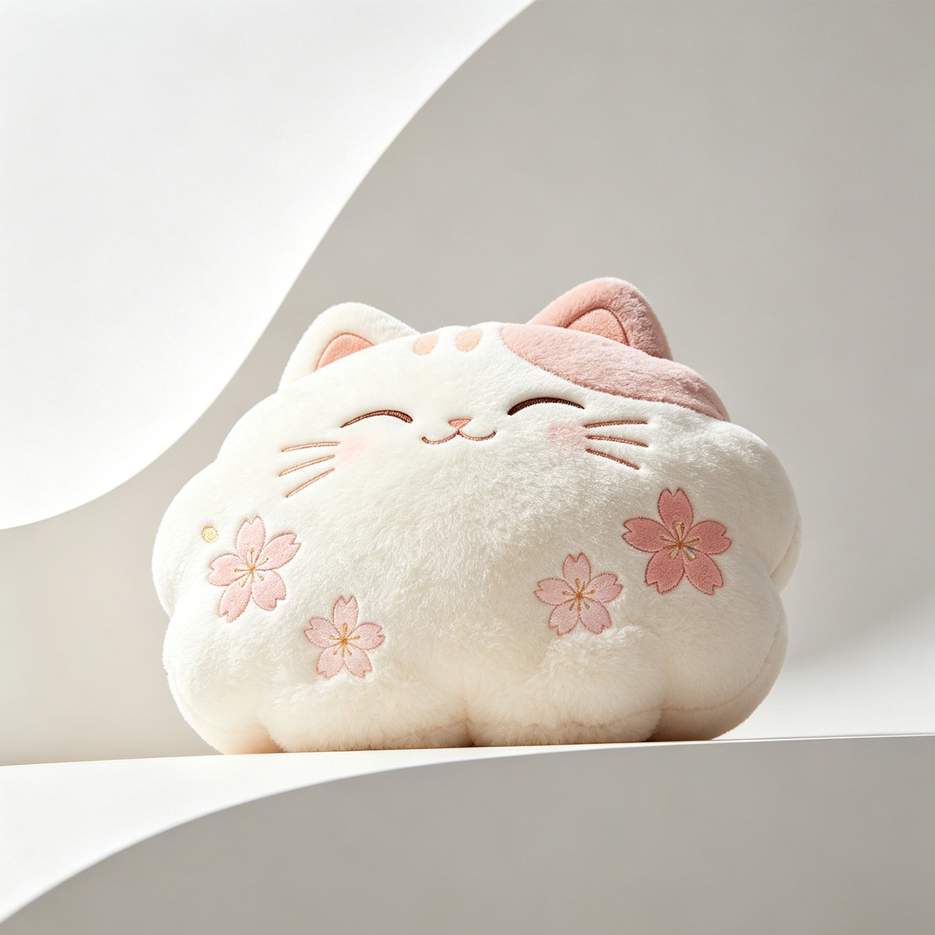猫雲ぬいぐるみを手に持つ様子