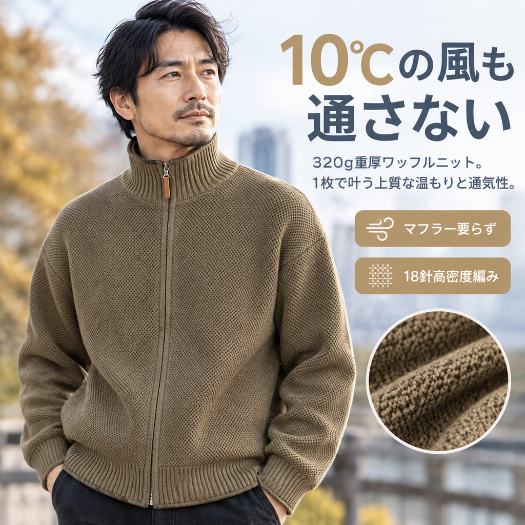 日系シンプルヴィンテージニットメンズ