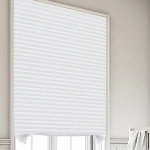 遮光ベネチアンブラインド、シンプルな不織布プリーツブラインド、穴あけ不要、接着剤式、折りたたみ式、セミフルレングスブラインド
