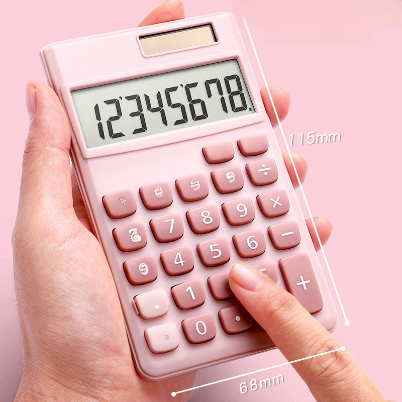 Solar-powered portable calculator